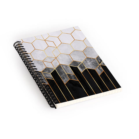 Elisabeth Fredriksson Charcoal Hexagons Spiral Notebook