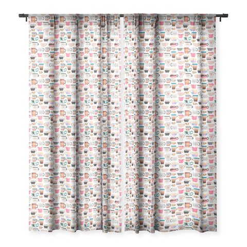 Elisabeth Fredriksson Coffee Cup Collection Sheer Window Curtain
