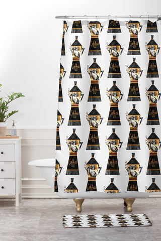 Elisabeth Fredriksson Coffee Maker Shower Curtain And Mat