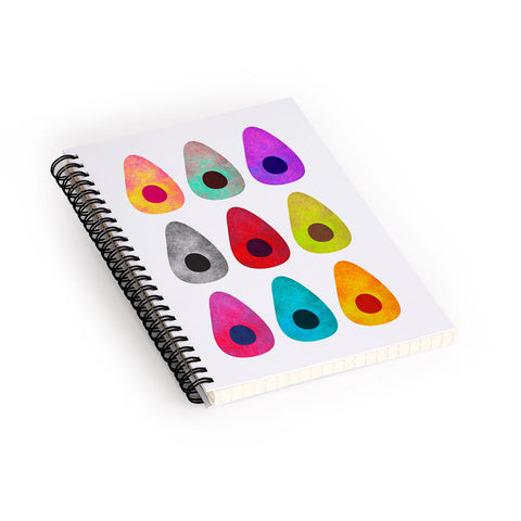 Elisabeth Fredriksson Colored Avocados Spiral Notebook