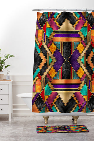 Elisabeth Fredriksson Colorful Art Deco Shower Curtain And Mat