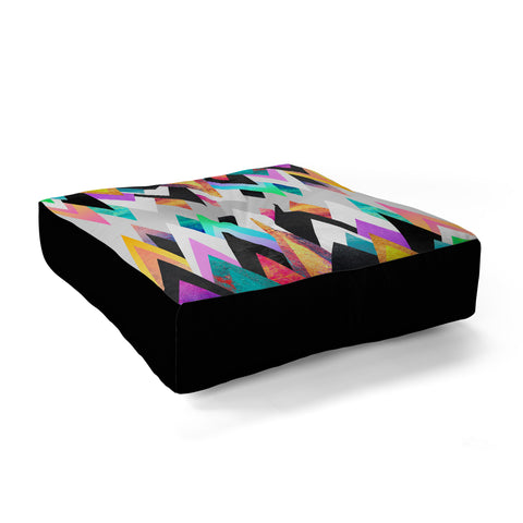 Elisabeth Fredriksson Colorful Peaks Floor Pillow Square