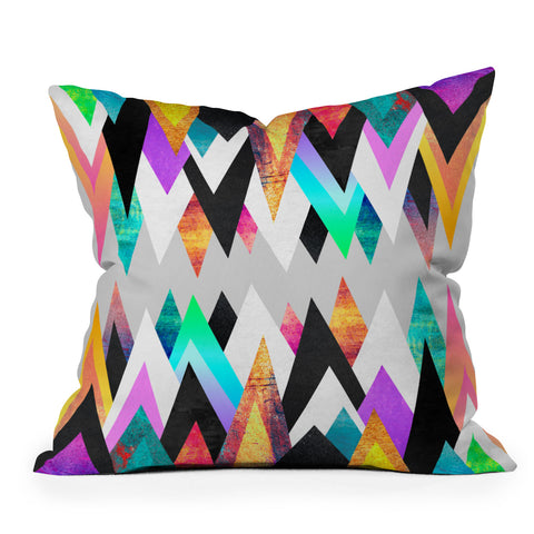 Elisabeth Fredriksson Colorful Peaks Throw Pillow