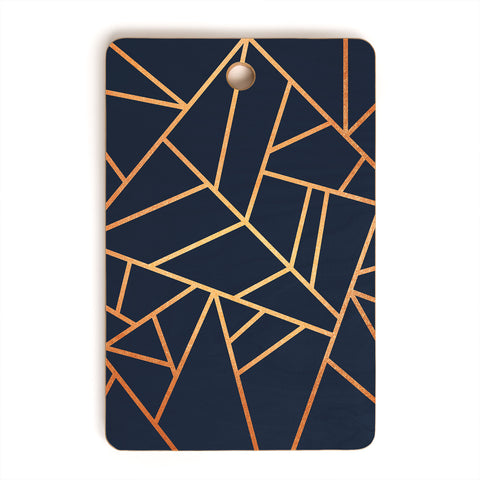 Elisabeth Fredriksson Copper And Midnight Navy Geo Cutting Board Rectangle