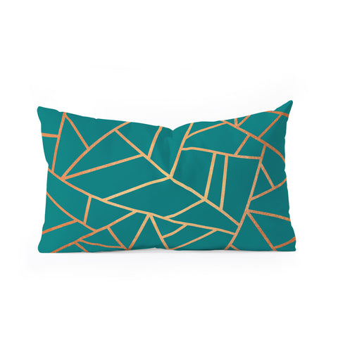 Elisabeth Fredriksson Copper and Teal Oblong Throw Pillow