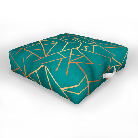 Elisabeth Fredriksson Copper and Teal Outdoor Floor Cushion