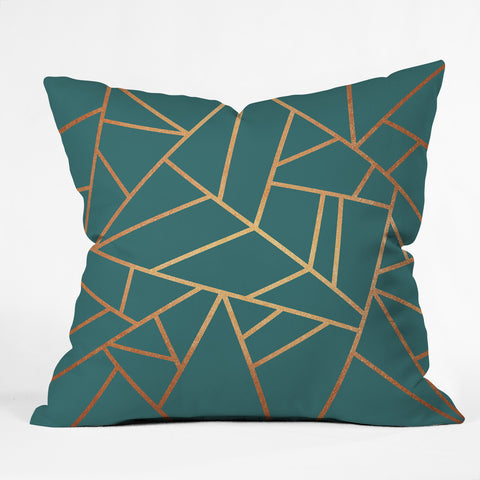 Elisabeth Fredriksson Copper And Teal Throw Pillow Sample Sale