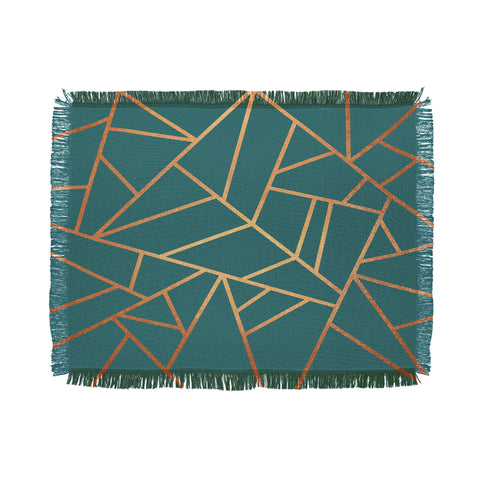Elisabeth Fredriksson Copper and Teal Throw Blanket