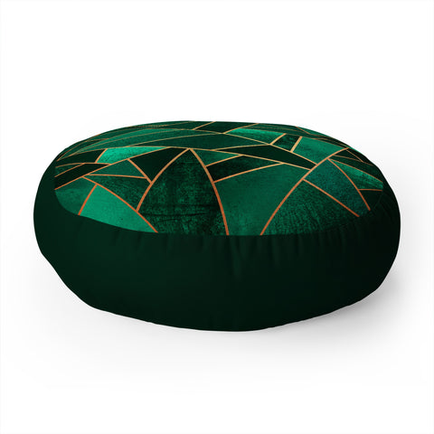 Elisabeth Fredriksson Emerald And Copper Floor Pillow Round