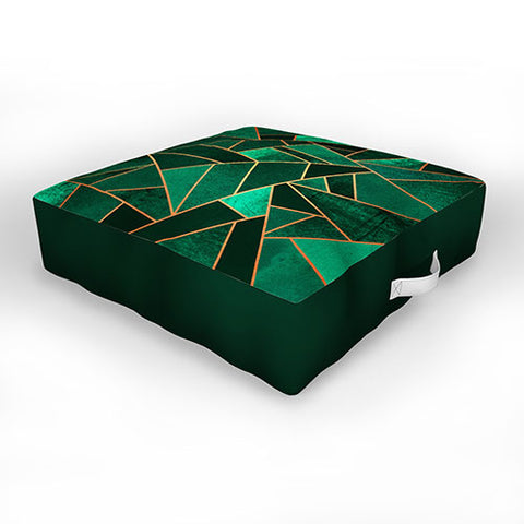 Elisabeth Fredriksson Emerald And Copper Outdoor Floor Cushion