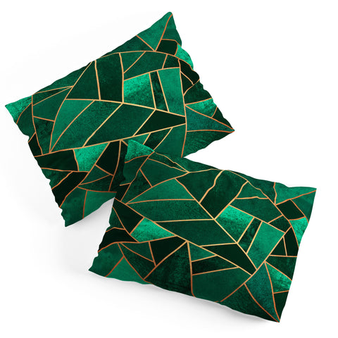 Elisabeth Fredriksson Emerald And Copper Pillow Shams