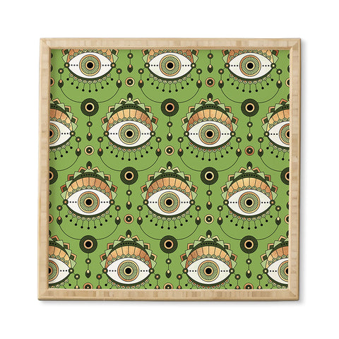 Elisabeth Fredriksson Eye Pattern Green Framed Wall Art