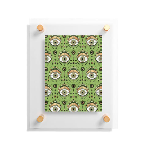 Elisabeth Fredriksson Eye Pattern Green Floating Acrylic Print