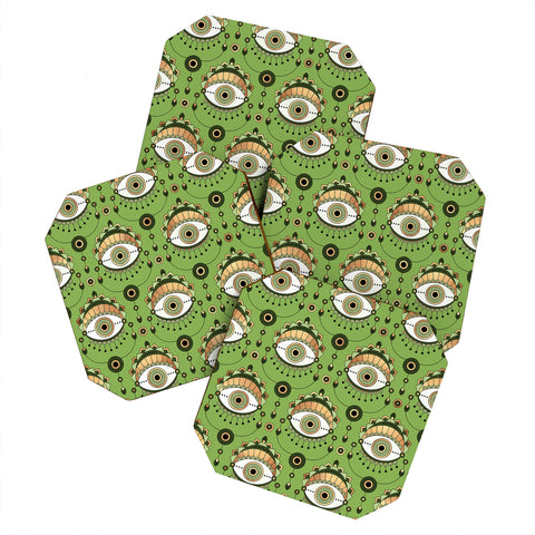 Elisabeth Fredriksson Eye Pattern Green Coaster Set