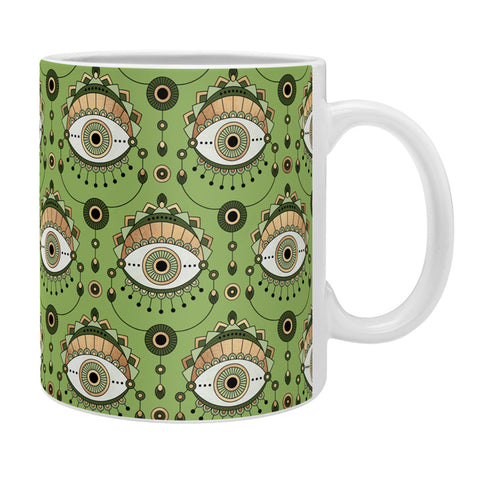 Elisabeth Fredriksson Eye Pattern Green Coffee Mug