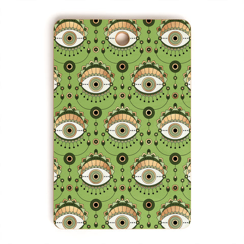 Elisabeth Fredriksson Eye Pattern Green Cutting Board Rectangle