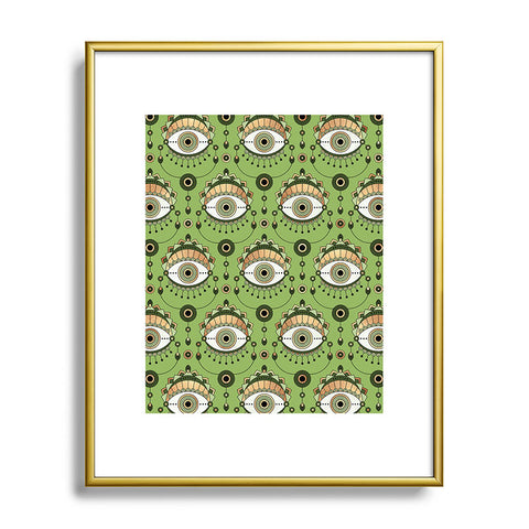 Elisabeth Fredriksson Eye Pattern Green Metal Framed Art Print