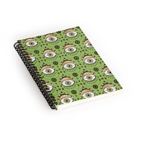 Elisabeth Fredriksson Eye Pattern Green Spiral Notebook
