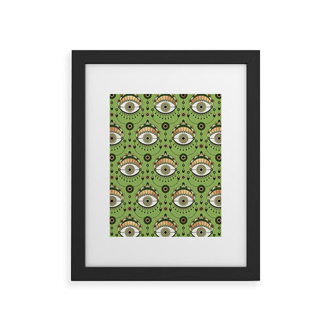 Elisabeth Fredriksson Eye Pattern Green Framed Art Print