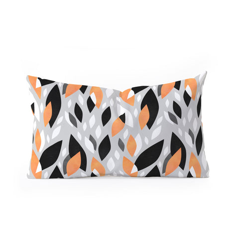 Elisabeth Fredriksson Falling Orange Leaves Oblong Throw Pillow