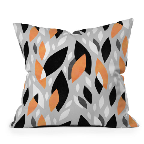 Elisabeth Fredriksson Falling Orange Leaves Throw Pillow