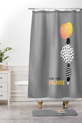 Elisabeth Fredriksson Find Your Balance Shower Curtain And Mat