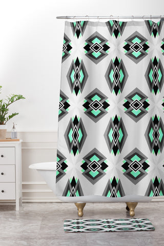 Elisabeth Fredriksson Fresh Air Pattern Shower Curtain And Mat