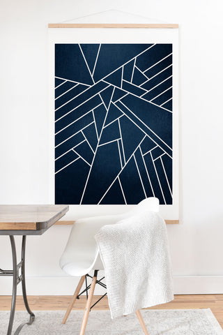 Elisabeth Fredriksson Geometric Navy Art Print And Hanger