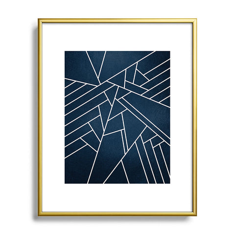 Elisabeth Fredriksson Geometric Navy Metal Framed Art Print