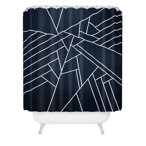 Elisabeth Fredriksson Geometric Navy Shower Curtain