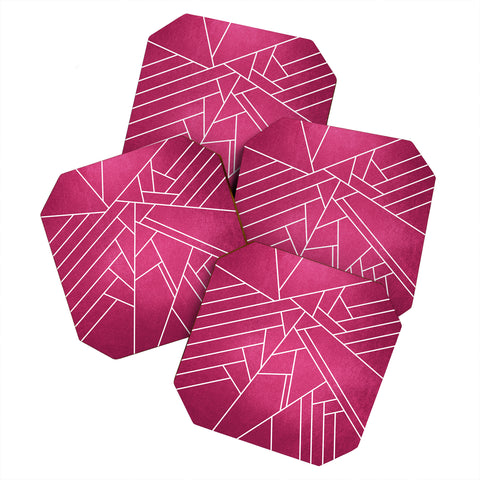 Elisabeth Fredriksson Geometric Pink Coaster Set