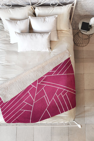 Elisabeth Fredriksson Geometric Pink Fleece Throw Blanket
