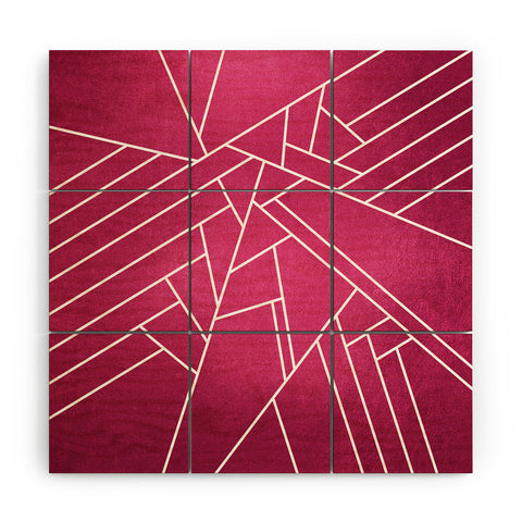 Elisabeth Fredriksson Geometric Pink Wood Wall Mural