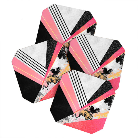 Elisabeth Fredriksson Geometric Summer Pink Coaster Set