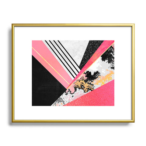 Elisabeth Fredriksson Geometric Summer Pink Metal Framed Art Print