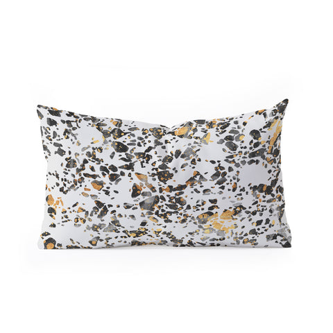 Elisabeth Fredriksson Gold Speckled Terrazzo Oblong Throw Pillow