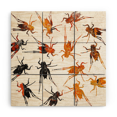 Elisabeth Fredriksson Grasshoppers 3 Wood Wall Mural