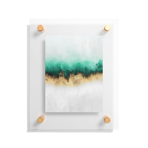 Elisabeth Fredriksson Green And Gold Sky Floating Acrylic Print