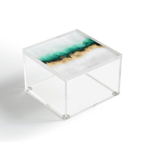 Elisabeth Fredriksson Green And Gold Sky Acrylic Box