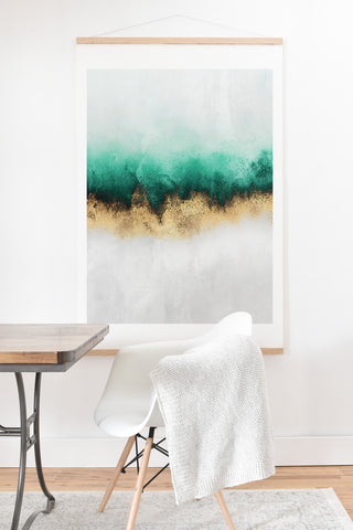 Elisabeth Fredriksson Green And Gold Sky Art Print And Hanger