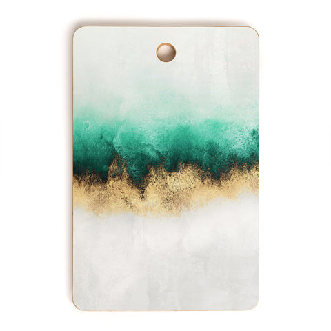 Elisabeth Fredriksson Green And Gold Sky Cutting Board Rectangle