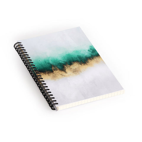 Elisabeth Fredriksson Green And Gold Sky Spiral Notebook
