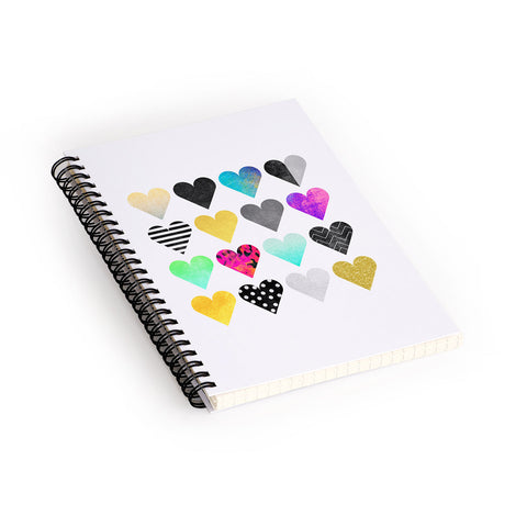 Elisabeth Fredriksson Happy Hearts Spiral Notebook
