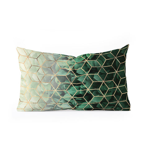 Elisabeth Fredriksson Leaves And Cubes Oblong Throw Pillow