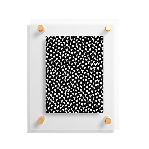 Elisabeth Fredriksson Little Hearts On Black Floating Acrylic Print