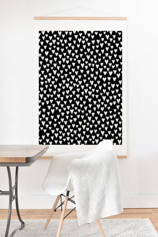 Elisabeth Fredriksson Little Hearts On Black Art Print And Hanger