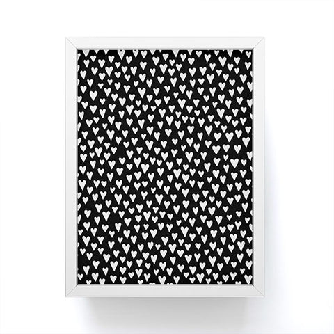 Elisabeth Fredriksson Little Hearts On Black Framed Mini Art Print