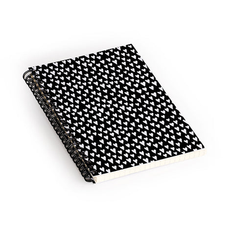 Elisabeth Fredriksson Little Hearts On Black Spiral Notebook