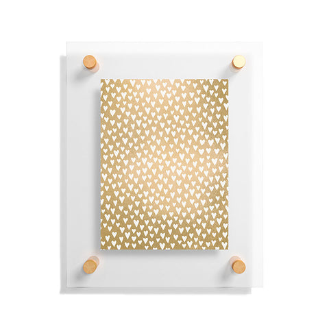 Elisabeth Fredriksson Little Hearts On Gold Floating Acrylic Print