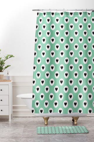 Elisabeth Fredriksson Lovely Dots Mint Shower Curtain And Mat